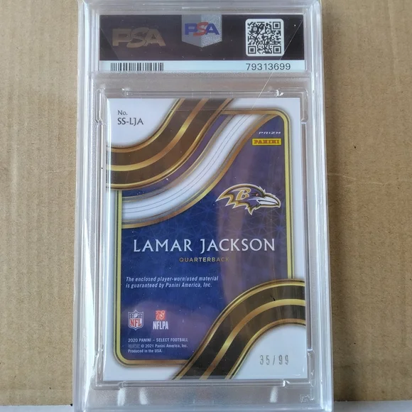 🏈🏆Lamar Jackson "Player-Worn Materials Black Patch - 35/99 Insert" Slab🏆🏈 - Picture 3 of 8